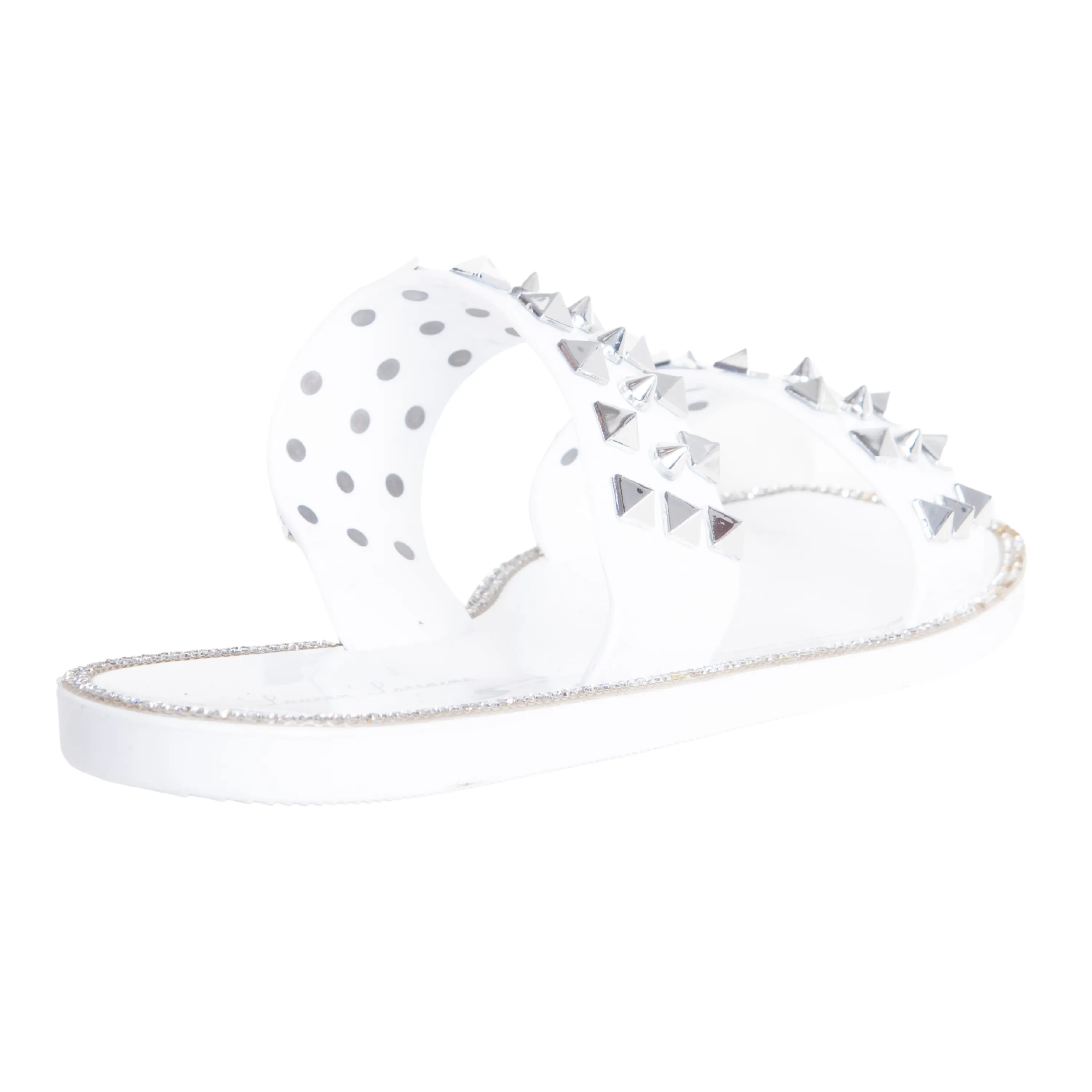 STUDLEY FLAT SANDAL WITH SPARKLY WITH STUD DETAILING