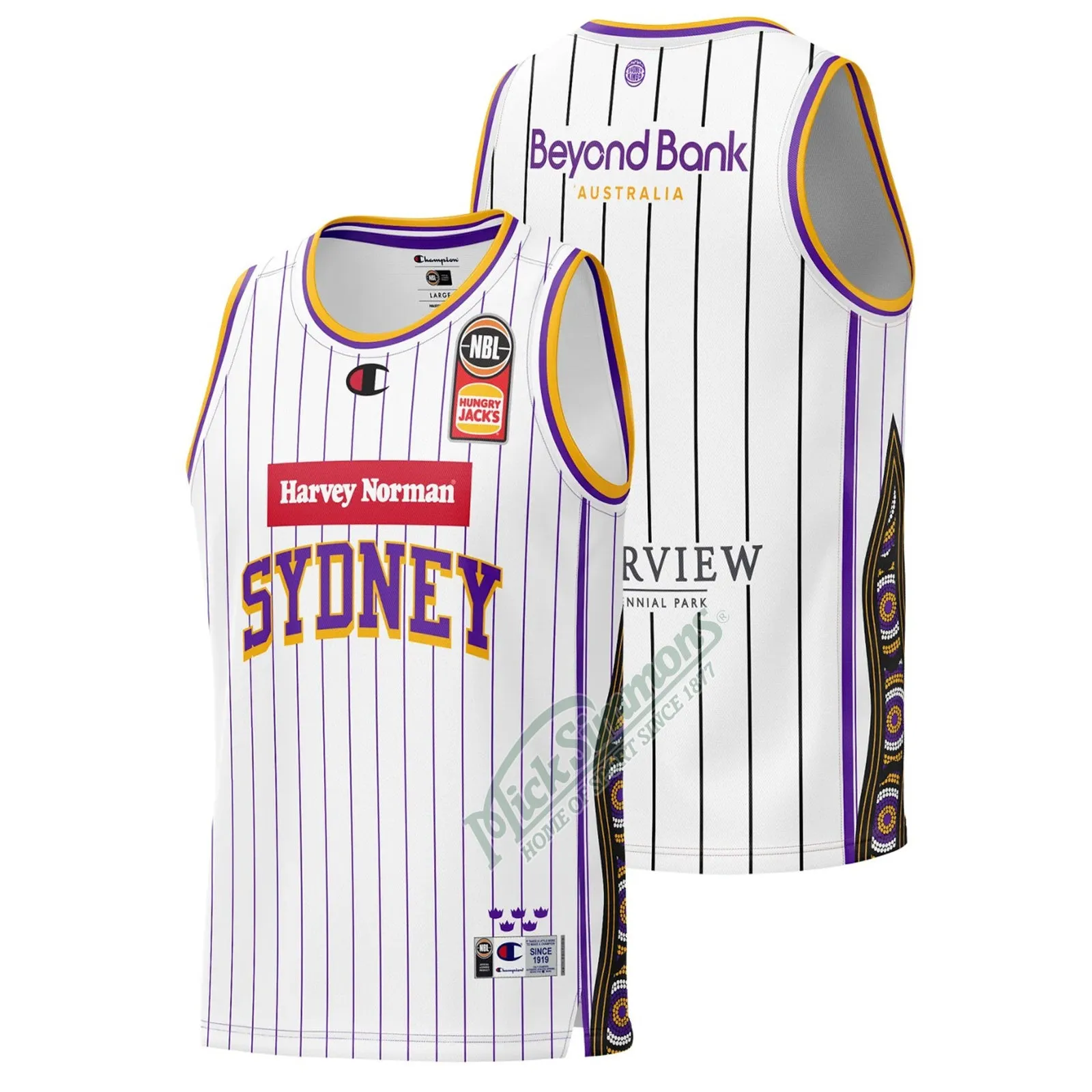 Sydney Kings 2023/24 Authentic Crew Neck Mens Away Jersey NBL Basketball by Champion