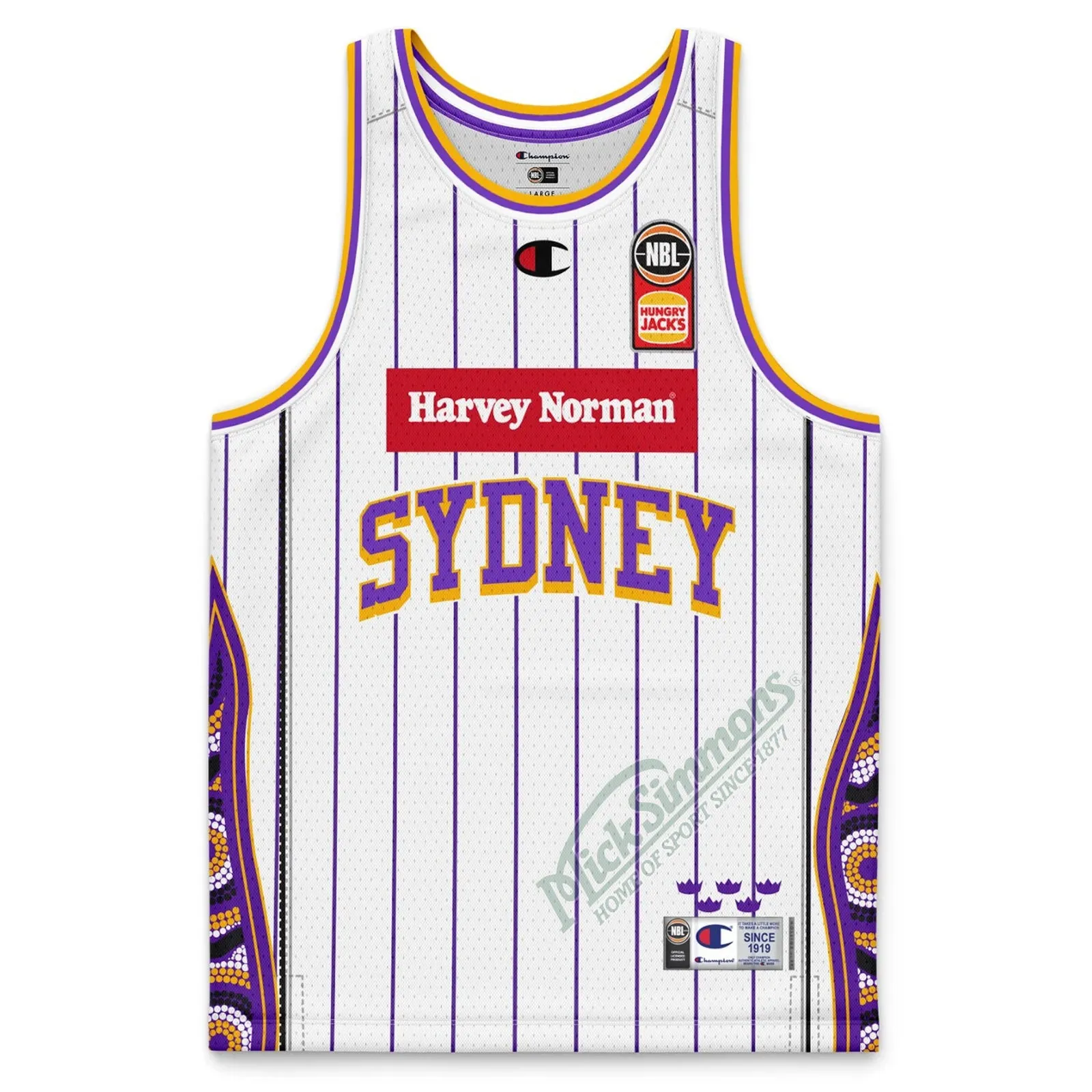 Sydney Kings 2023/24 Authentic Crew Neck Mens Away Jersey NBL Basketball by Champion