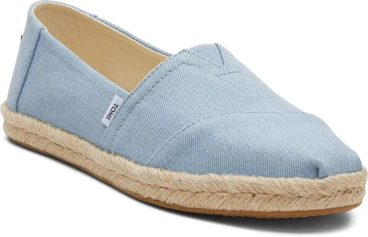 Toms Alpargata Rope Washed Denim Womens Espadrilles Shoes
