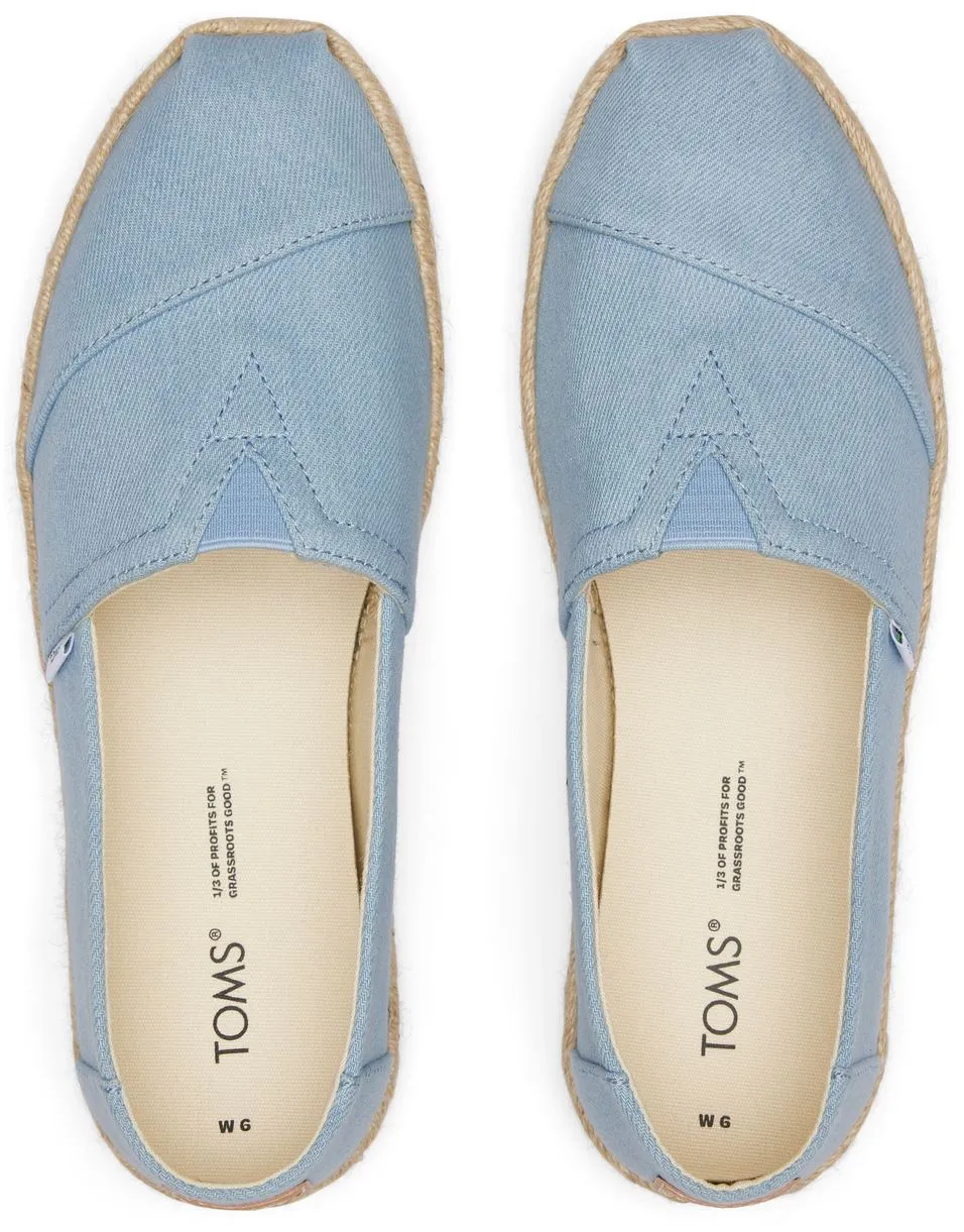 Toms Alpargata Rope Washed Denim Womens Espadrilles Shoes