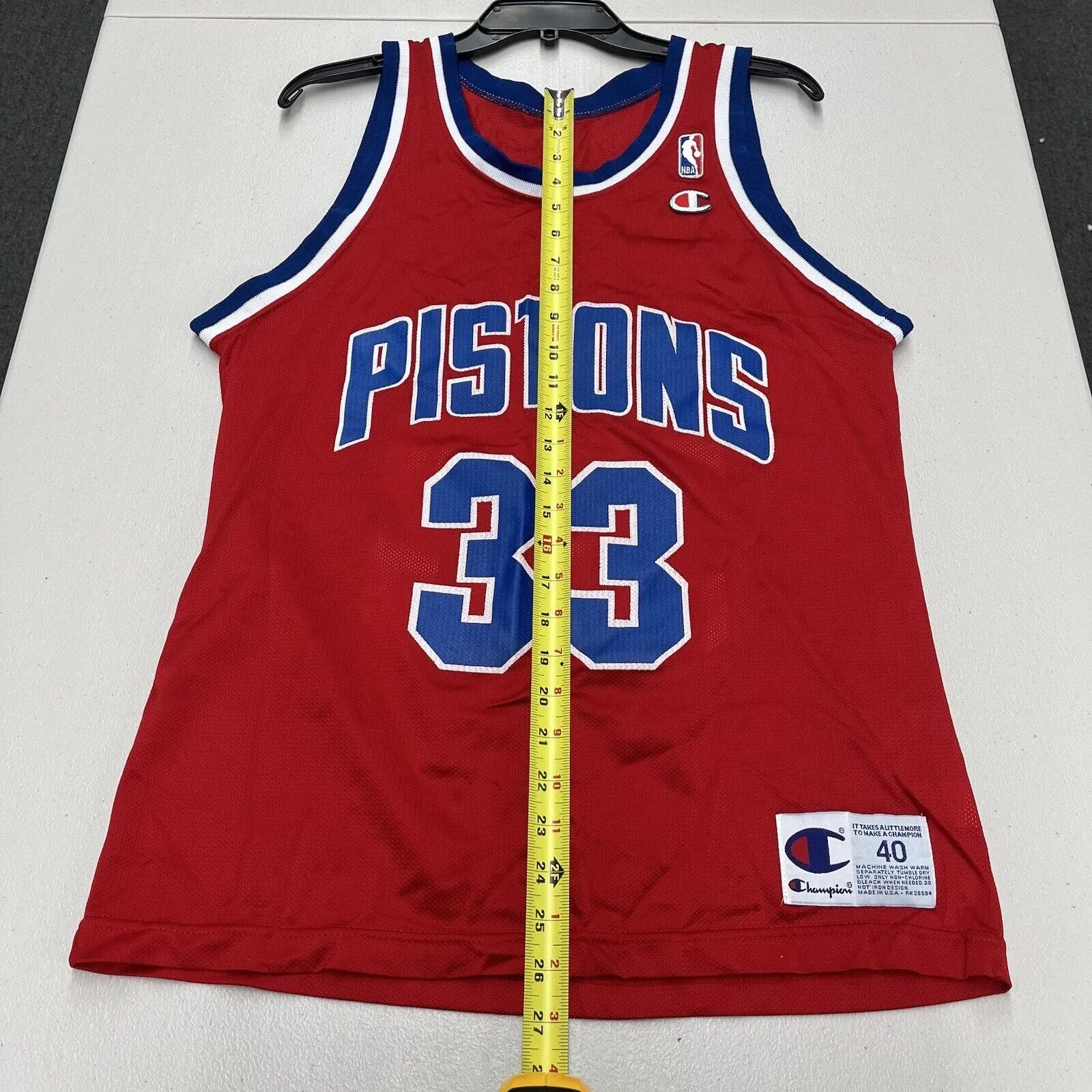 Vintage 90s Grant Hill Detroit Pistons #33 NBA Champion Jersey Size 40